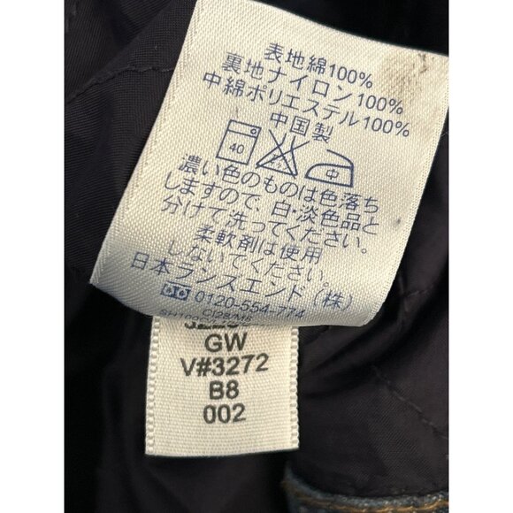 Vintage Lands’ End Men's Denim Chore Jacket Workwear Utility Coat Blue Jean 90s - Picture 9 of 9